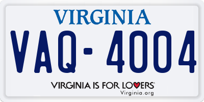 VA license plate VAQ4004