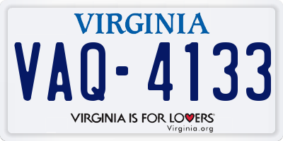 VA license plate VAQ4133