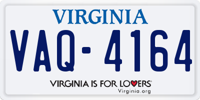 VA license plate VAQ4164