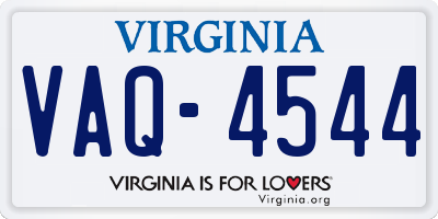 VA license plate VAQ4544