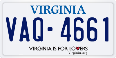 VA license plate VAQ4661