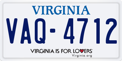 VA license plate VAQ4712