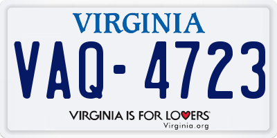 VA license plate VAQ4723