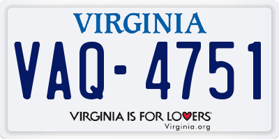 VA license plate VAQ4751