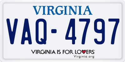 VA license plate VAQ4797