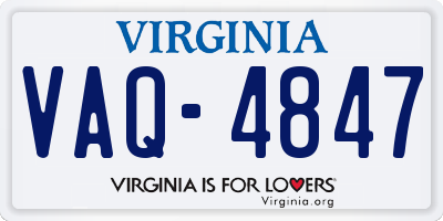 VA license plate VAQ4847