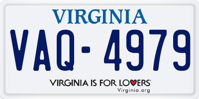 VA license plate VAQ4979