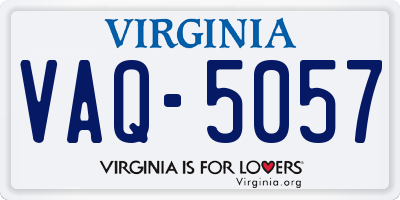 VA license plate VAQ5057