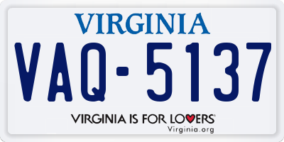 VA license plate VAQ5137