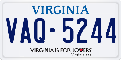 VA license plate VAQ5244