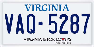 VA license plate VAQ5287