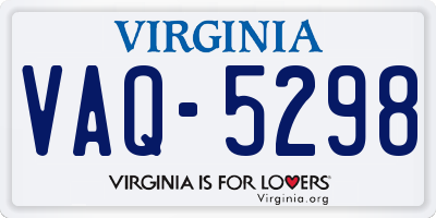 VA license plate VAQ5298