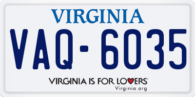 VA license plate VAQ6035