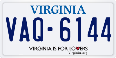 VA license plate VAQ6144