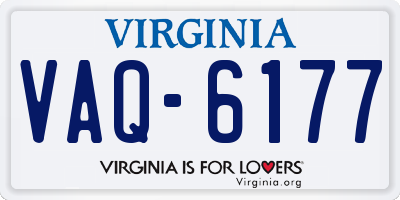VA license plate VAQ6177