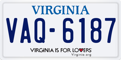 VA license plate VAQ6187