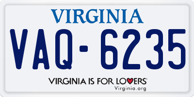 VA license plate VAQ6235