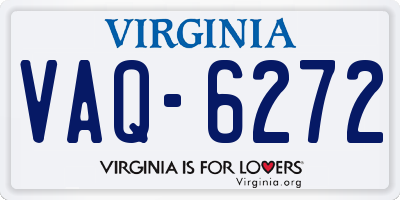 VA license plate VAQ6272