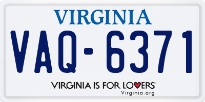 VA license plate VAQ6371