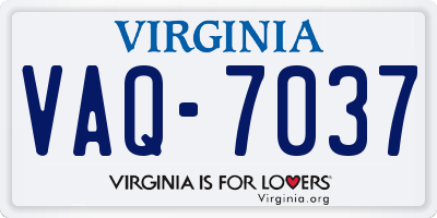 VA license plate VAQ7037