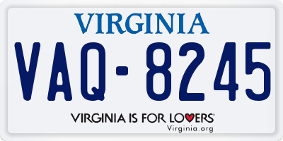 VA license plate VAQ8245