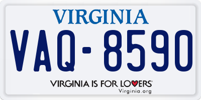 VA license plate VAQ8590