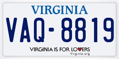 VA license plate VAQ8819