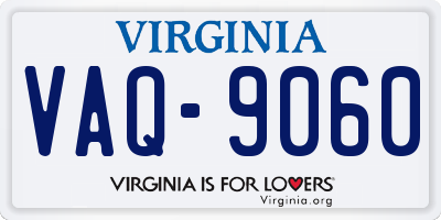 VA license plate VAQ9060