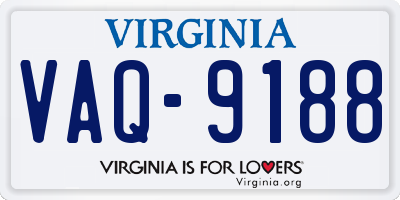 VA license plate VAQ9188