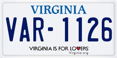 VA license plate VAR1126
