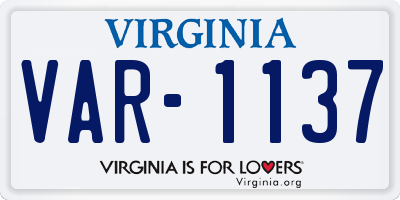 VA license plate VAR1137