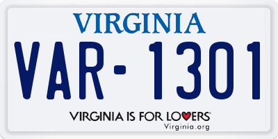 VA license plate VAR1301
