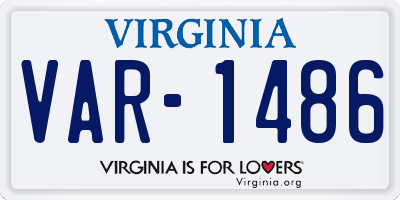 VA license plate VAR1486