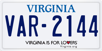 VA license plate VAR2144