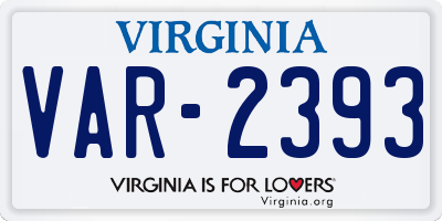 VA license plate VAR2393