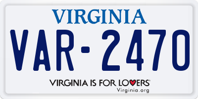 VA license plate VAR2470
