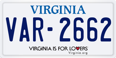 VA license plate VAR2662