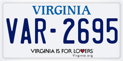 VA license plate VAR2695