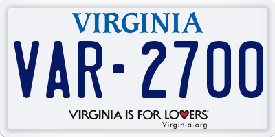 VA license plate VAR2700