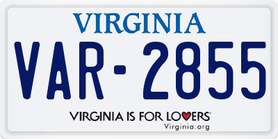 VA license plate VAR2855