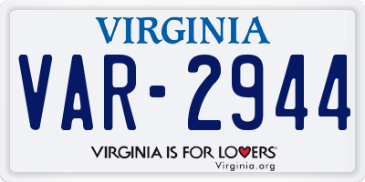 VA license plate VAR2944