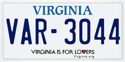 VA license plate VAR3044