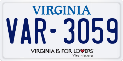 VA license plate VAR3059