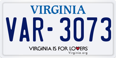 VA license plate VAR3073