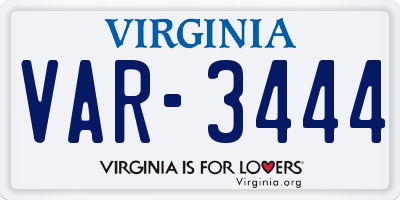 VA license plate VAR3444