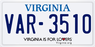 VA license plate VAR3510