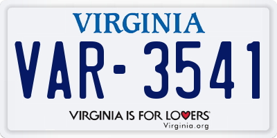 VA license plate VAR3541