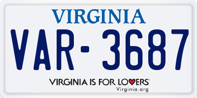 VA license plate VAR3687