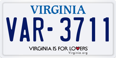 VA license plate VAR3711