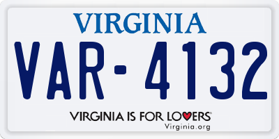 VA license plate VAR4132